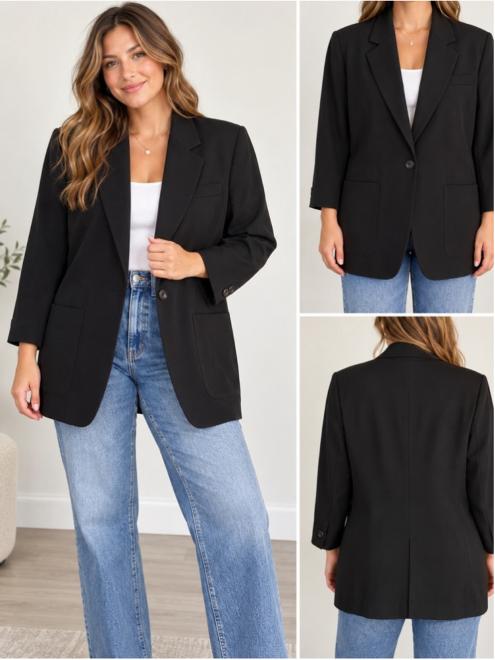 Vintage 90s Louben Longline Blazer Size 4 Minimalist Office Career Business